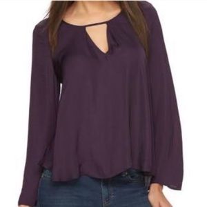 JENNIFER LOPEZ Deep Purple Hi-Low Blouse Size L
